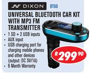 Dixon Universal Bluetooth Car Kit With Mp3 FM Transmitter BT66