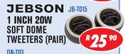 Jebson 1 Inch 20W Soft Dome Tweeters Pair JB-T015