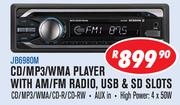 Jebson CD/MP3/WMA Player With AM/FM Radio,USB And SD Slots JB6980M