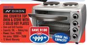 Dixon 36Ltr Counter Top Oven & Stove With 2 Solid Hot Plates DNKHE36N