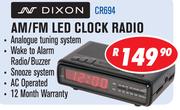 Dixon AM/FM LED Clock Radio CR694