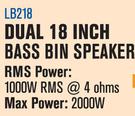 DXN Pro Dual 18" Bass Bin Speaker LB218