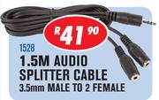 1.5M Audio Splitter Cable 3.5mm Male To 2 Female 1528