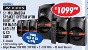 Dixon 5.1 Multimedia Speaker System With Built-In FM Radio And USB & SD Slots DN5086FG