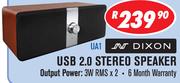 Dixon USB 2.0 Stereo Speaker UA1