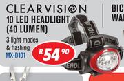 Clear Vision 10 LED Headlight 40 Lumen MX-D101