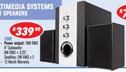 Dixon 2.1 Channel Multimedia System With Subwoofer & 2 Speakers CS02