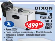 Dixon 3Ltr Stainless Steel Deep Fryer DF035