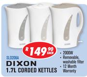 Dixon 1.7Ltr Corded Kettle SLD206A-Each