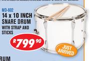 Sanchez 14 x 10 Inch Snare Drum With Strap & Sticks MD-602