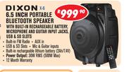 Dixon 6.5 Inch Portable Bluetooth Speaker 