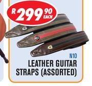 Leather Guitar Strap Assorted N10-Each