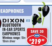 Dixon Bluetooth In Ear Sports Earphones