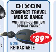 Dixon Retractable Compact Travel Mouse Range With High Definition Optical Engine