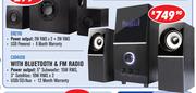 Dixon 2.1 Channel Multimedia Speaker Systems With Subwoofer & 2 Speakers With Bluetooth & FM Radio