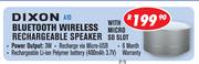 Dixon Bluetooth Wireless Rechargeable Speaker With Micro SD Slot