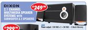 Dixon 2.1 Channel Multimedia Speaker System With Subwoofer & 2 Speakers