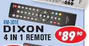 Dixon 4 In 1 Universal Remote Controls