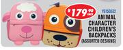Animal Character Children's Backpacks Assorted DesignYB150532-Each