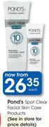 Pond's Spot Clear Facial Skin Care Products-Each