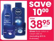 Nivea Body Lotion Or Cream Excluding Q10 And In Shower-400ml Each
