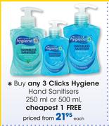 Clicks Hygiene Hand Sanitisers-250ml Or 500ml Each