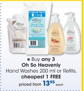 Oh So Heavenly Hand Washes-200ml Or Refills-Each