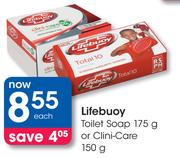 Lifebuoy Toilet Soap-175g Or Clini Care-150g Each