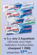 Aquafresh Ultimate And High Definition Toothpastes-Each