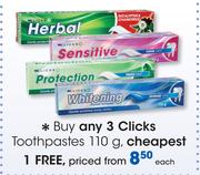 Clicks Toothpastes-110g Each