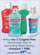 Colgate Plax Mouthwash-500ml Each