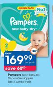 Pampers New Baby-Dry Disposable Nappies Size 2 Jumbo Pack-Per Pack