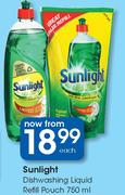 Sunlight Dishwashing Liquid Refill Pouch-750ml Each