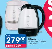 Safeway 1.7Litre 360° Cordless Glass Kettle-Each