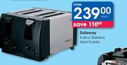 Safeway 4-Slice Stainless Steel Toaster-Each