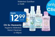 Oh So Heavenly Hygiene Waterless Hand Cleanser Or Wipes-Each