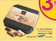 D'licious Biscuits Tins-520g Per Pack