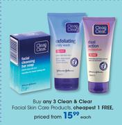 Clean & Clear Facial Skin Care Products-Each