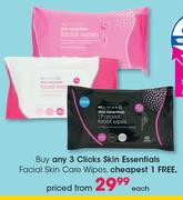 Clicks Skin Essentials Facial Skin Care Wipes-Each