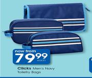 Clicks Men's Navy Toiletry Bags-Each