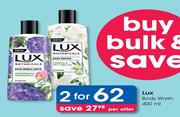Lux Body Wash-2x400ml Per Offer