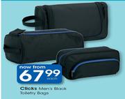 Clicks Men's Black Toiletry Bags-Each