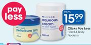 Clicks Pay Less Hand & Body Products-Each
