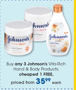Johnson's Vita-Rich Hand & Body Products-Each