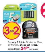 Clicks Blades For Men Or Women-Per Pack
