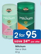 Mitchum Gel Or Stick-2x63g