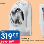 Safeway Oscillating White Fan Heater