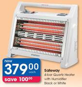 Safeway 4-Bar Quartz Heater With Humidifier (Black Or White)-Each