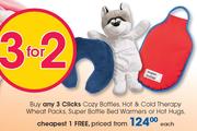 Clicks Cozy Bottle, Hot & Cold Therapy Wheat Packs Super Bottle Bed Warmers Or Hot Hugs-Each