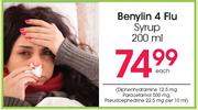 Benylin 4 Flu Syrup-200ml Each
